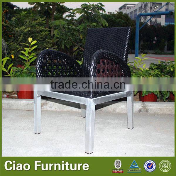 7pc patio dining set rattan arm chairs and glass top table
