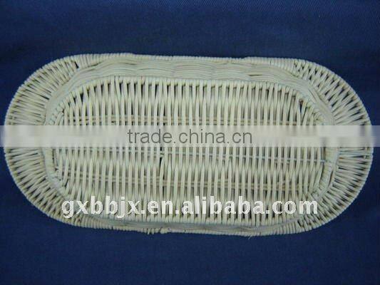 Egg shaped rattan iron frame storage oval fruit tray