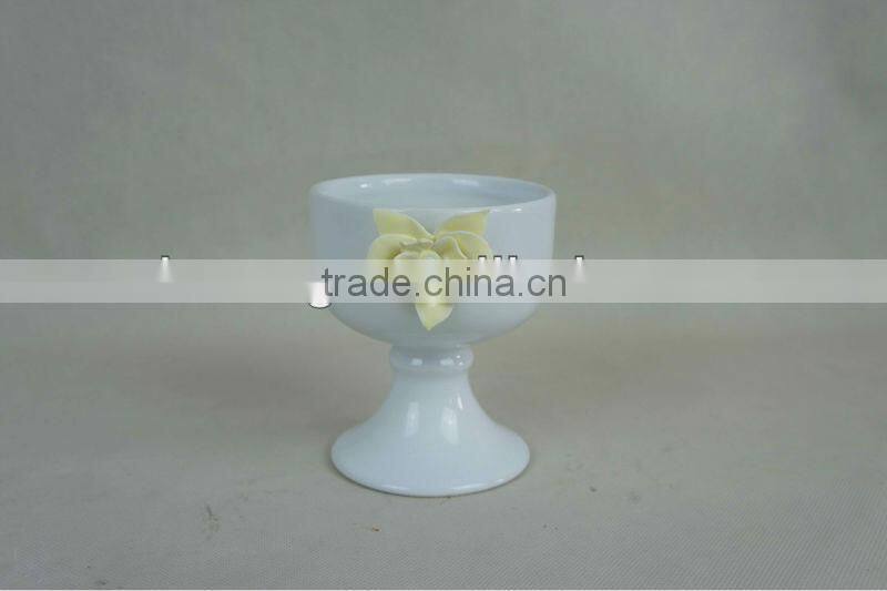 Ceramic flower vase with crystals from swarovski