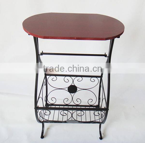 RH-02 wood top Gramercy Scroll-Design Bathroom storage coffee table metal Table