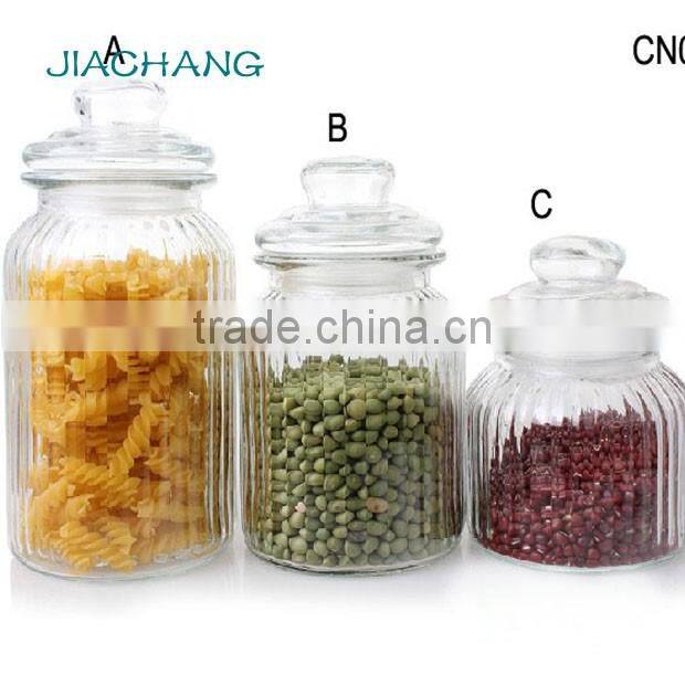 home storage goods sealed glass cookie canister with dome glass lid