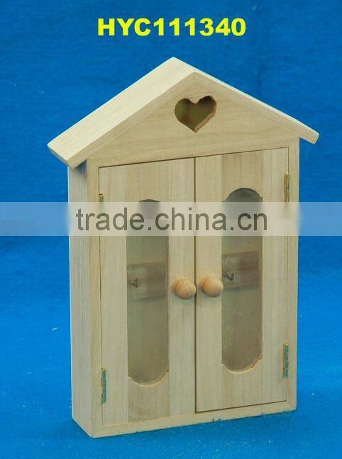 unfinished wooden keychain storage box