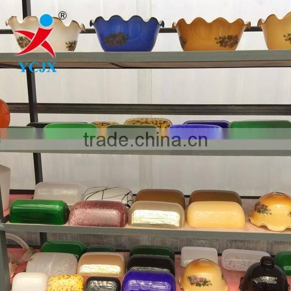 European Green Pastoral Flower Lace Glass Lamp Shade