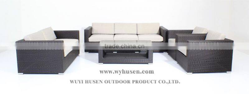 aluminum frame garden furniture rattan sofa