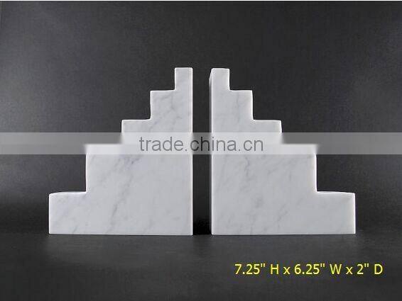 Office display Wholesale Carrara Marble Bookends abstract sculpture bookends contemporary