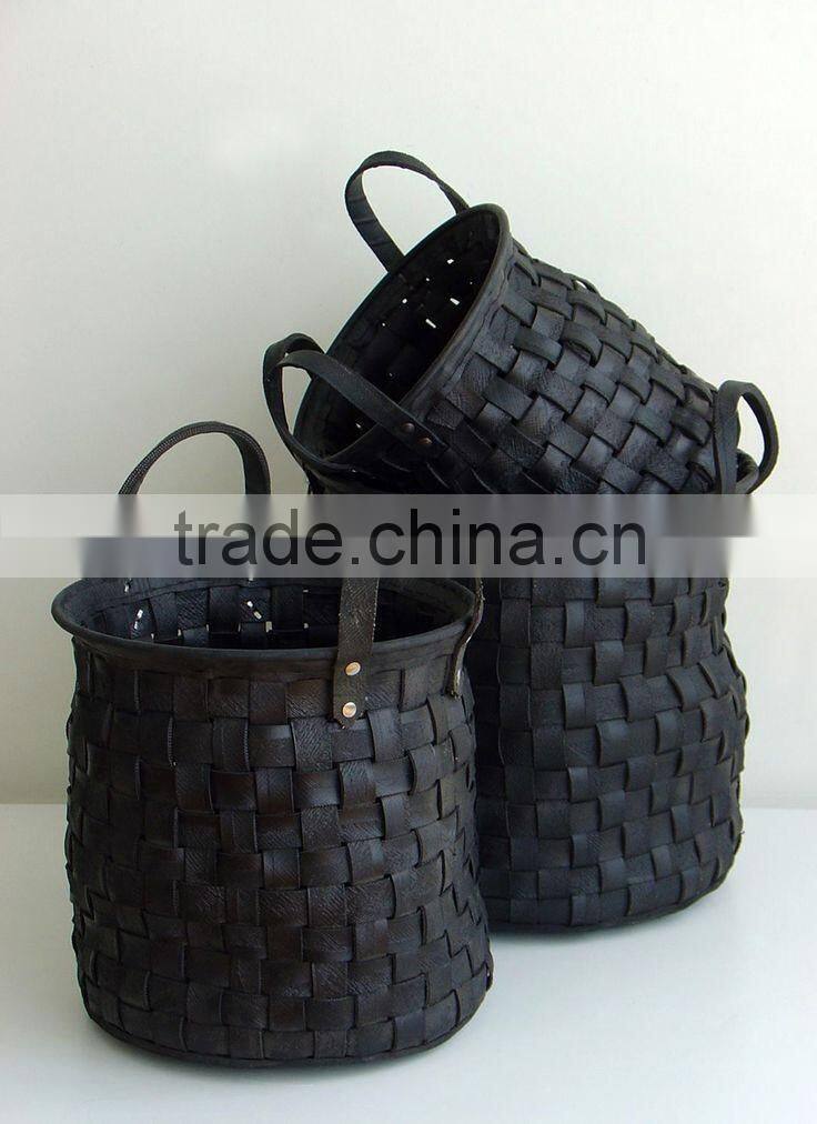 Eco friendly recycled tire rubber planter pot