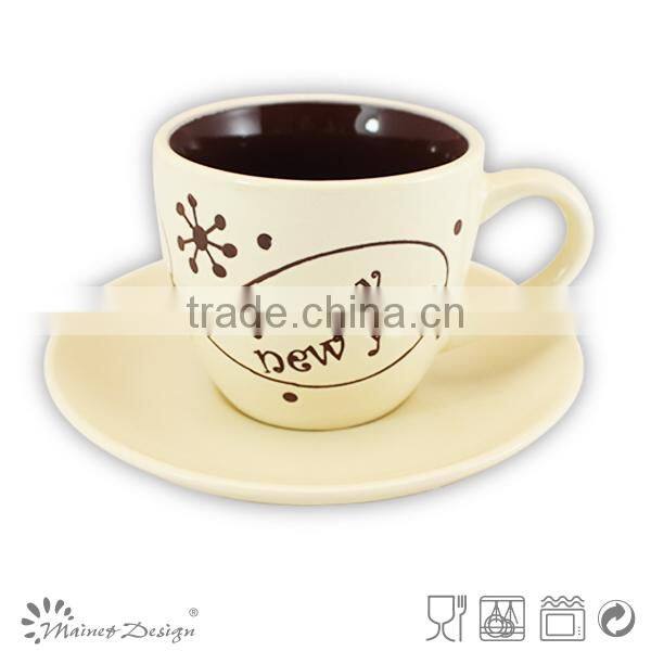 christmas ceramic espresso cup and saucer