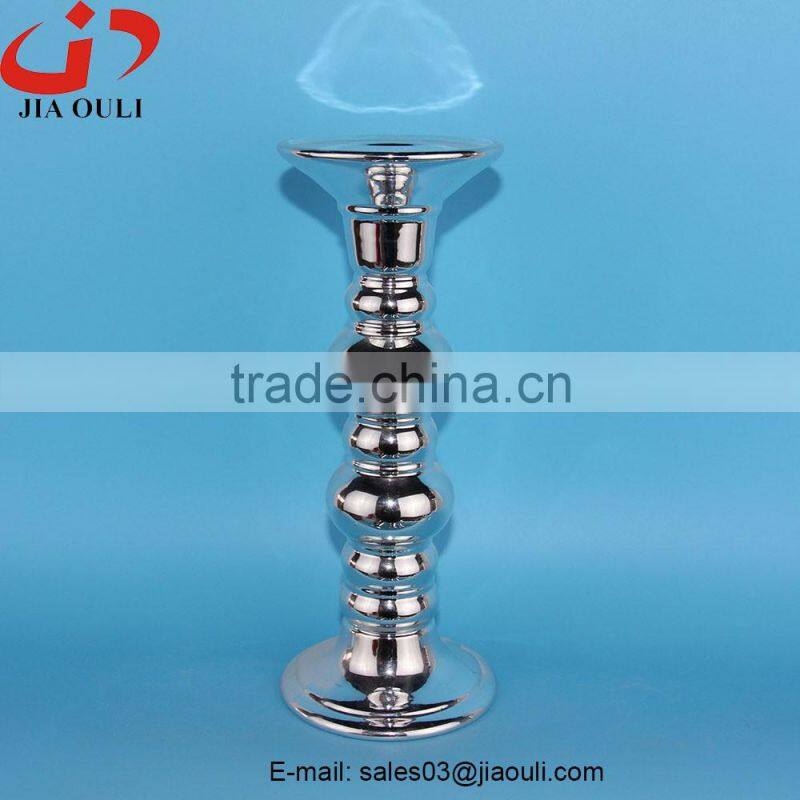 Good sales Weddings decoration ceramic plating gold candle stand