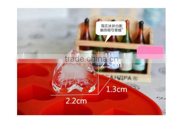 FDA 10 cavities BPA free ice cube tray, big love shaped silicone ice pan