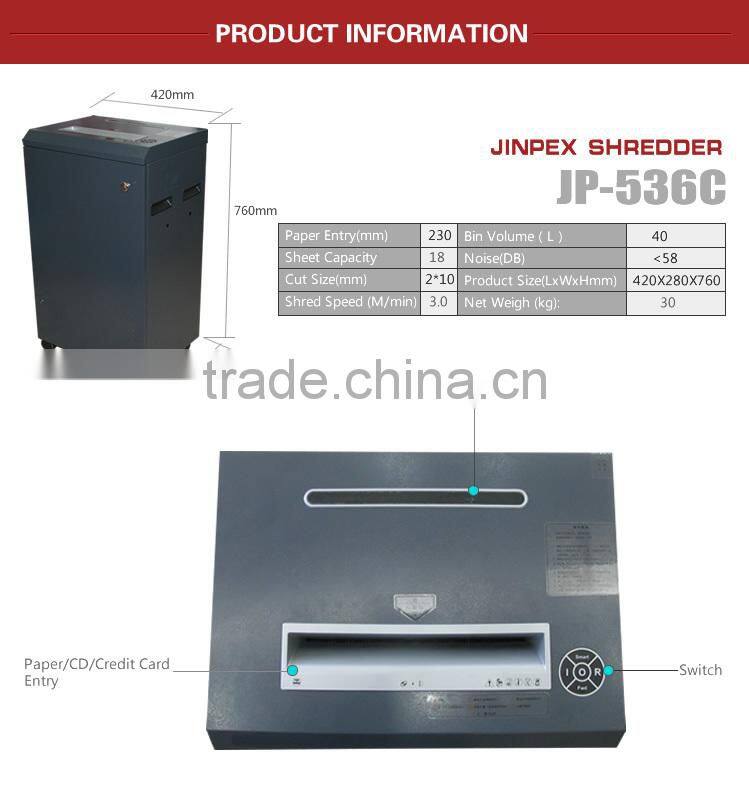 JP-536C Micro Cut Papere Shredder Heavy duty shredder machine 230mm