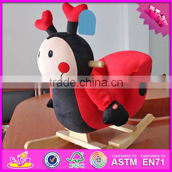2017 New products baby funny animal with music wooden rocking horse for 2 year old W16D097