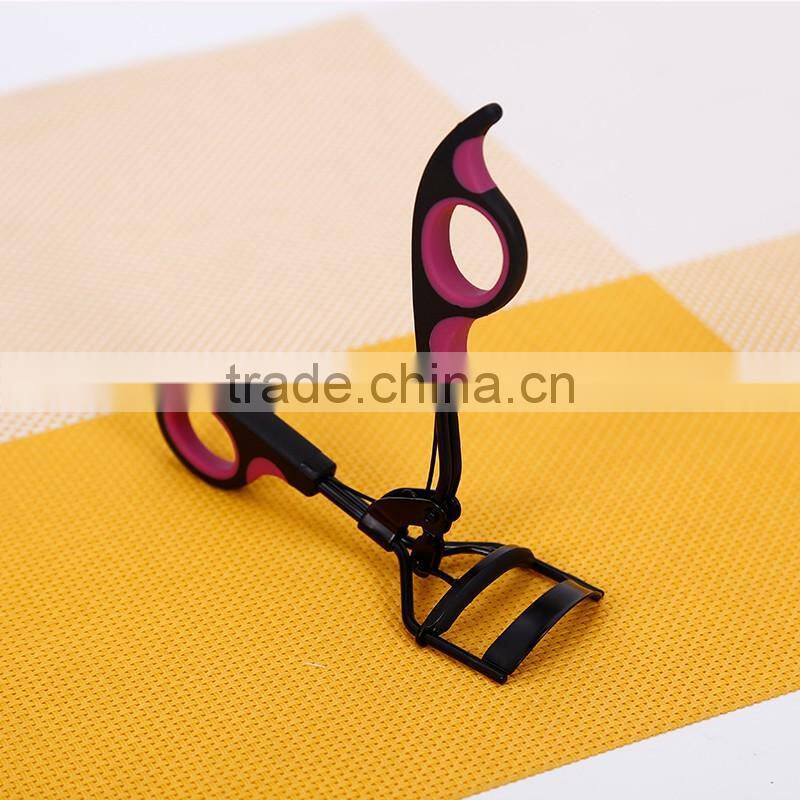 Fashional top quality rubber plastic soft handle double colors women eyelash curl