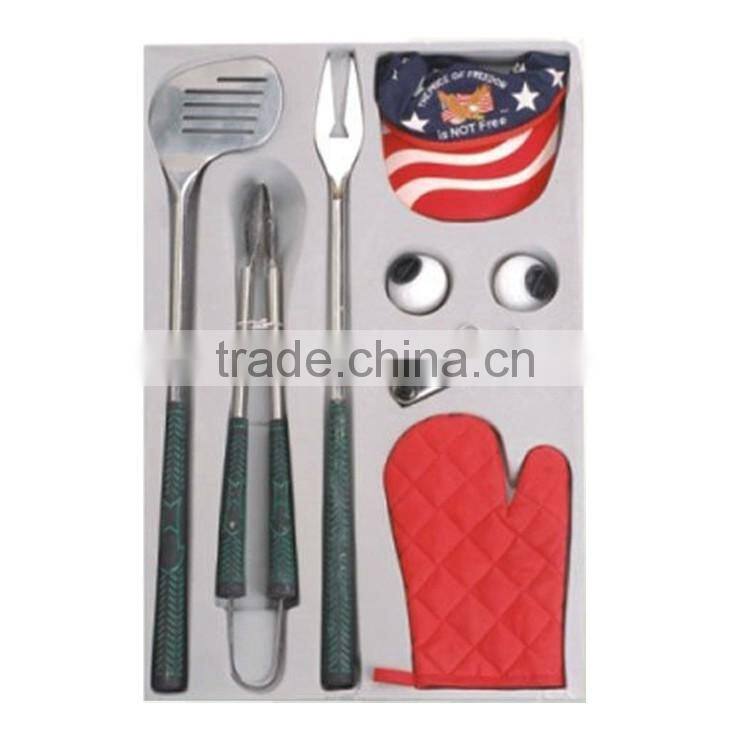 8pcs funny golf bbq gift tool set with TPR handle for kids