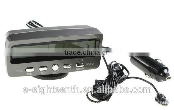 New 12V Car Voltage Monitor Battery Alarm Clock display Temperature Thermometer