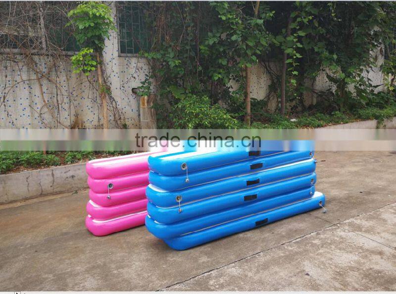 High Quality DWF Pink Or Blue Color Inflatable Air Mat / Inflatable Air Gymnastics Balance Beam For Sale