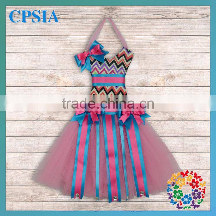 Kid Grey Colorful Chevron Lovely Tutu Bow Holder customization 2014 New arrivals