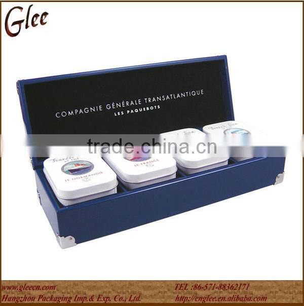 chinese tea packing boxes 4 compartment tea storage box
