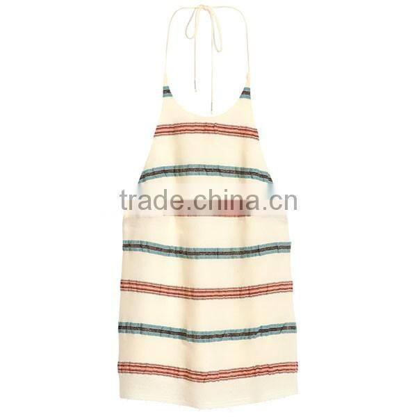 Latest Low Cut Back Woven Fabric Halterneck Glittery Tops For Women HST9263