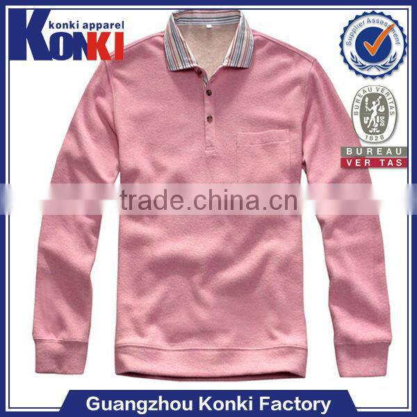bright color 100% cotton long sleeve polo shirts wholesale