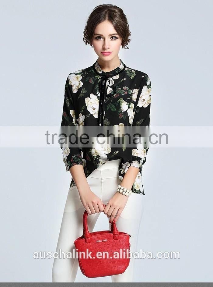 best selling summer elegant design floral print shirts for women