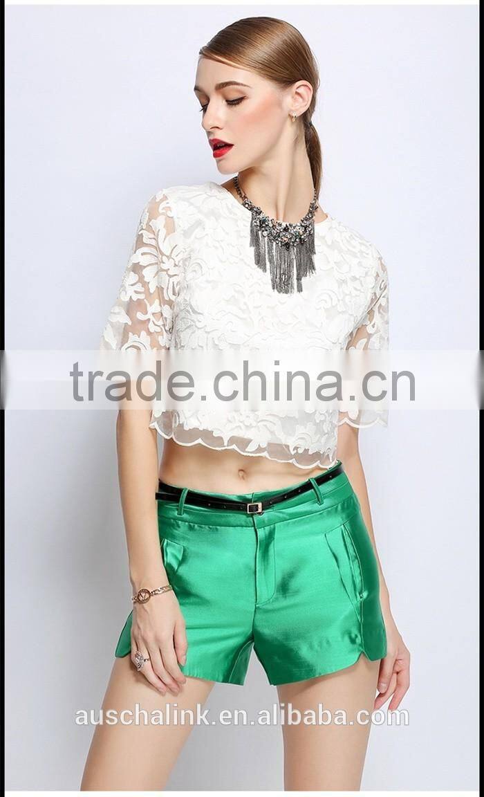latest summer girls sexy lace crop top design wholesale price