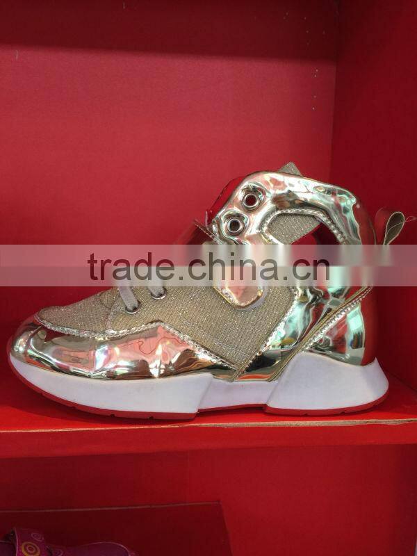 high upper baby casual shoes fashion beautiful, luxury gold color children skateboard shoes kids, stylish kids casual shoes boys