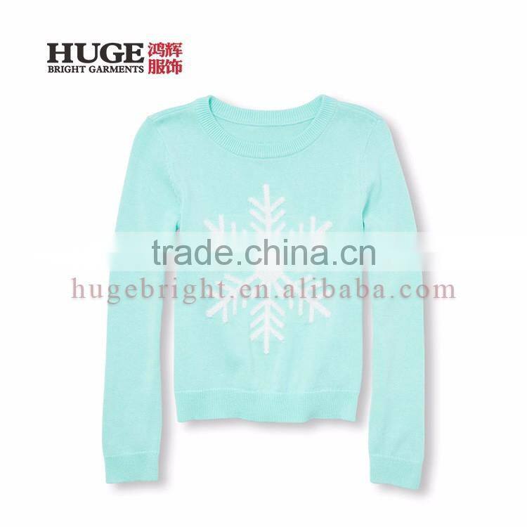 Long Sleeve Embellished Graphic Girls Pullover Sweater