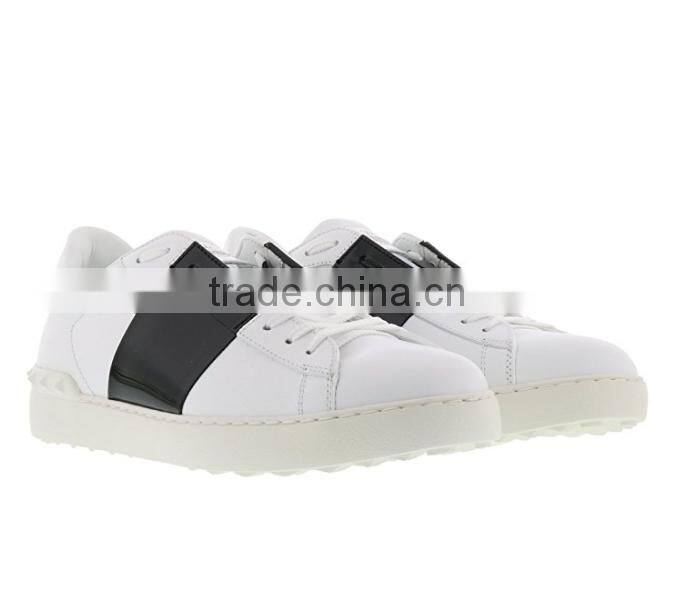 Adult white black leather sneakers shoe liquidation closeouts