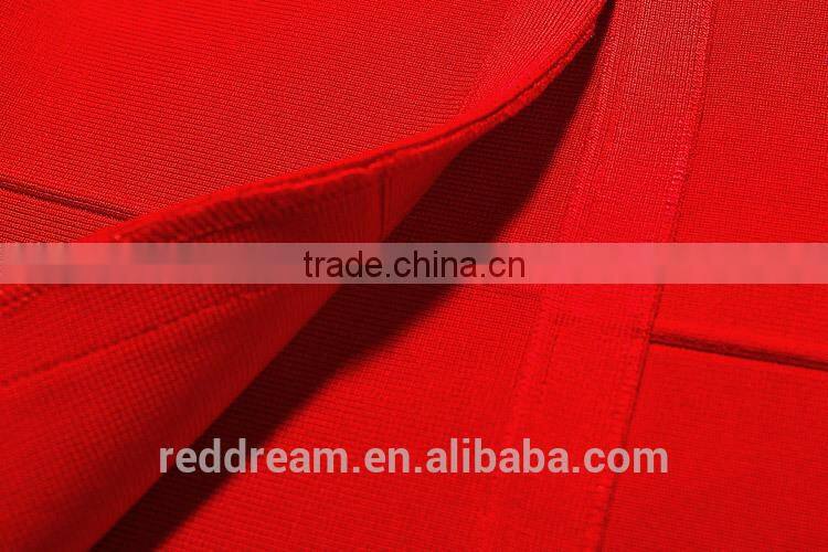 2015 wholesale Lady's latest sexy summer party fashion casual bandage dress with black and red color One-piece Woman dressH1271