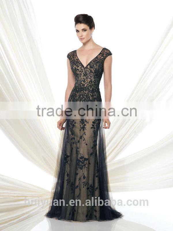 black lace deep v neck off shoulder mother bride elegant evening summer dresses