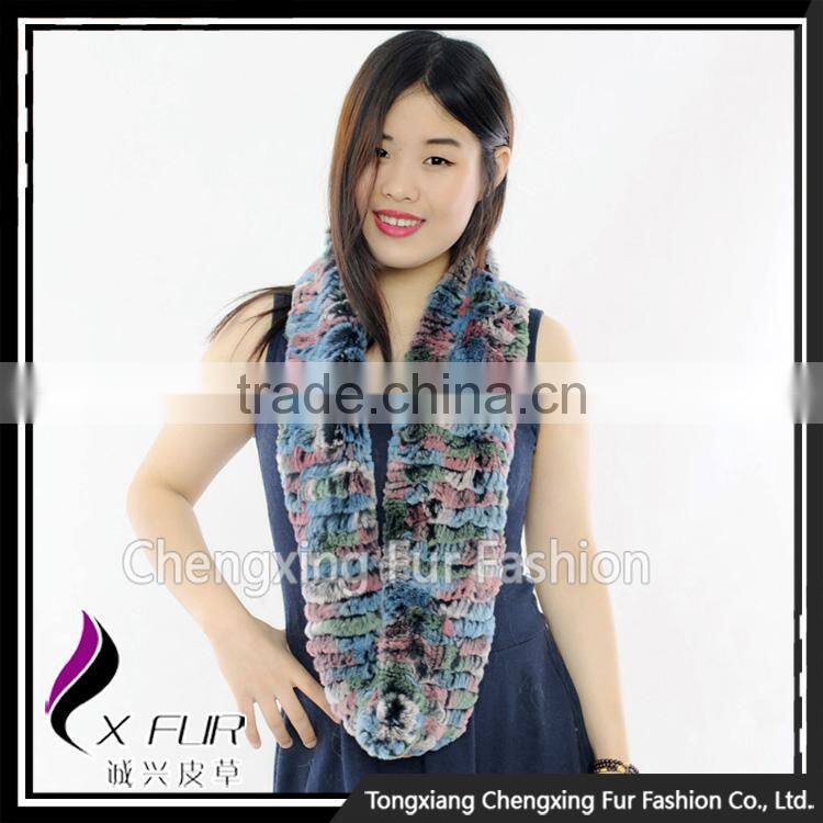 CX-S-125E Many Colours Fashion Real Rex Rabbit Fur Ladies Winter Scarf