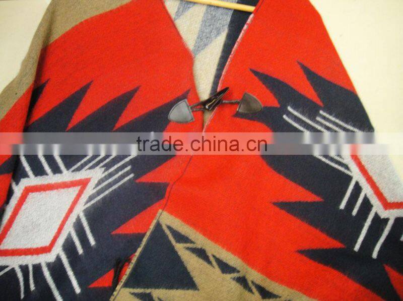 Fashion designer 100%acrylic hot sale geometric New shawl