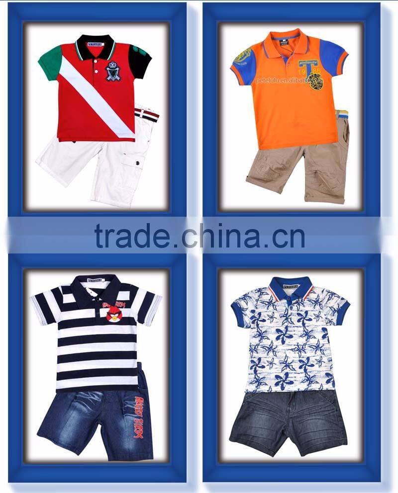 China Popular Brand Petelulu High Quality 100 Cotton Clothes Set Polo T Shirt