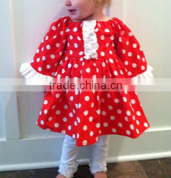 Kids clothes wholesale polka dot outfit for baby winter wear children christmas gifts