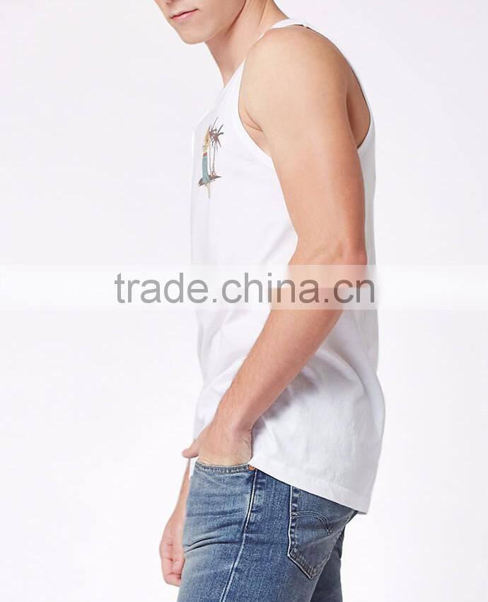 Creative designed Scoop-neck men's tank tops