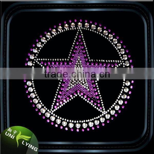 Fashion Two Smile Stars Heat Hot Fix Rhinestone Transfer Motif