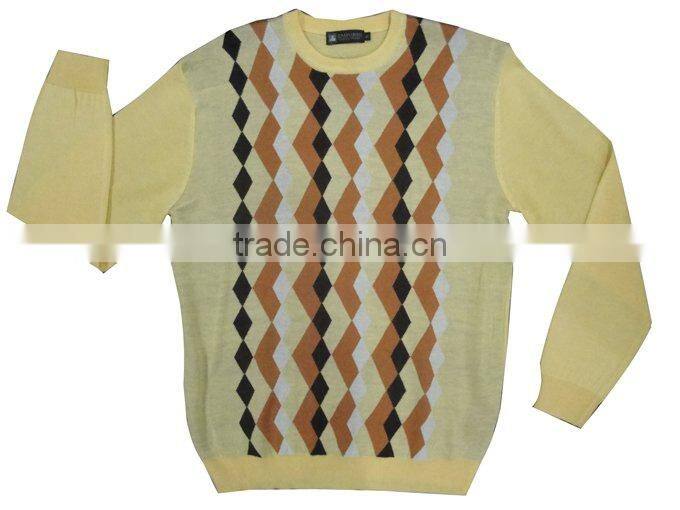 Men's jacquard (12GG) fashion cotton sweater