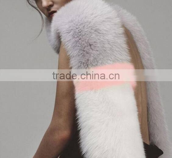 winter casual fashion women big whole fox fur scarf lady colorful wraps women faux fur wrap shawls