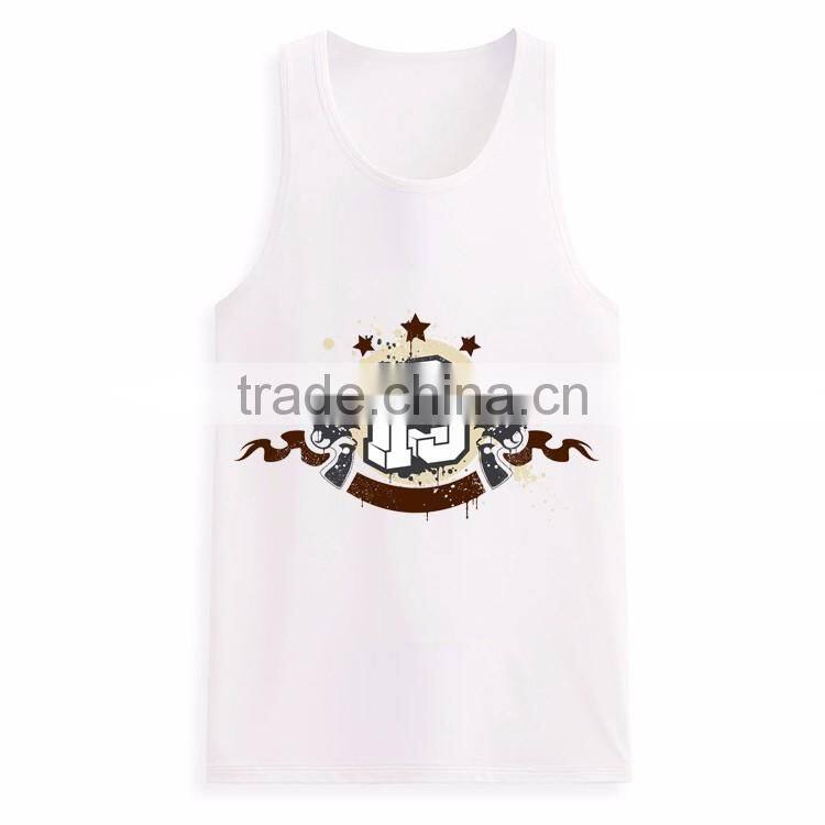 Custom printed design bulk mens fitness 95% cotton 5% spandex tank top