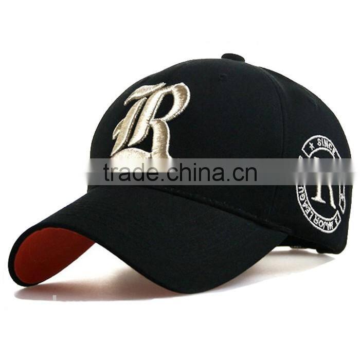 100% cotton long bill 6 panel cotton promotional custom baseball cap