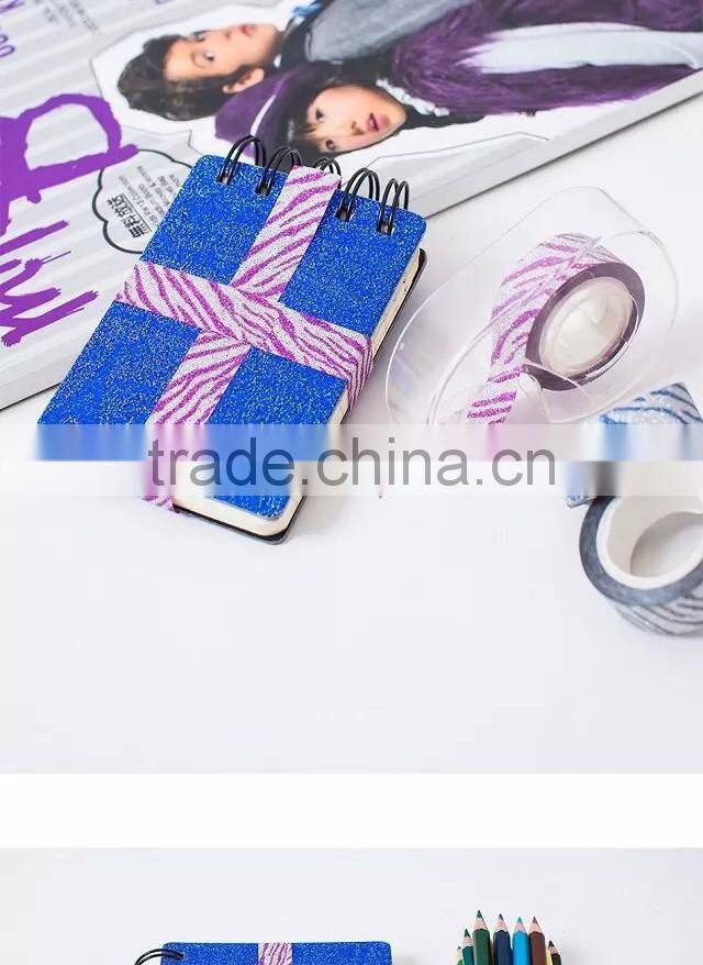 15mm*5m glitter tape zebra pattern design customized planner accessories adhesive paper tape