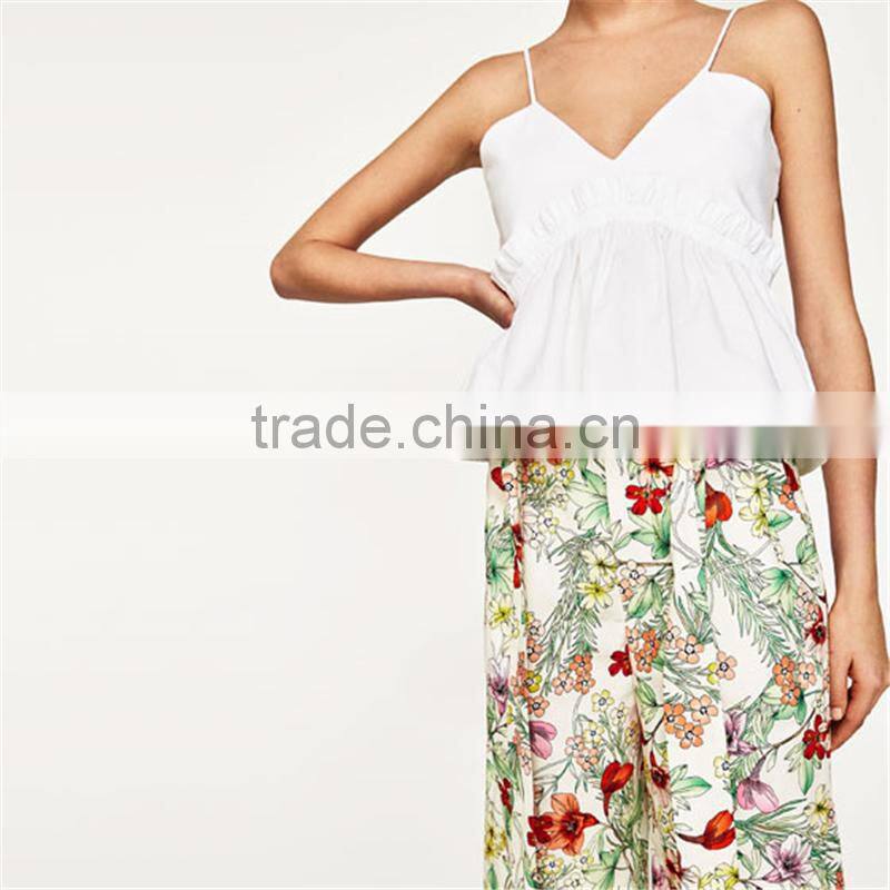 Wholesale latest small sling shirt top designs for women 2017