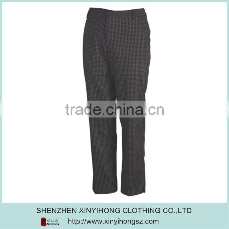 polyester/cotton thick fabric plaid tech style golf pants