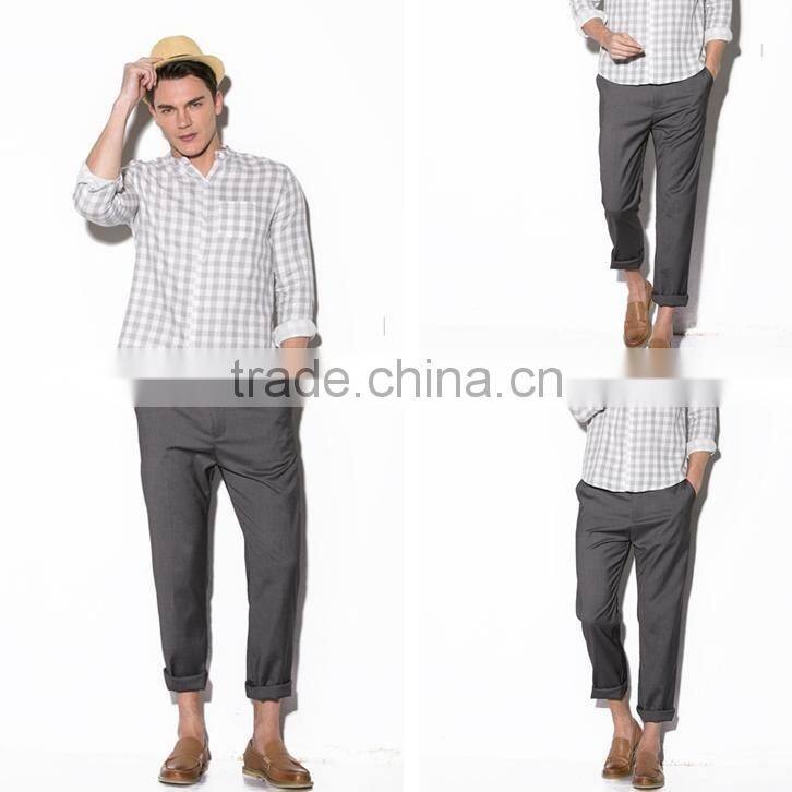 mens light grey soft fabric casual woven pants/trousers factory guanzghou