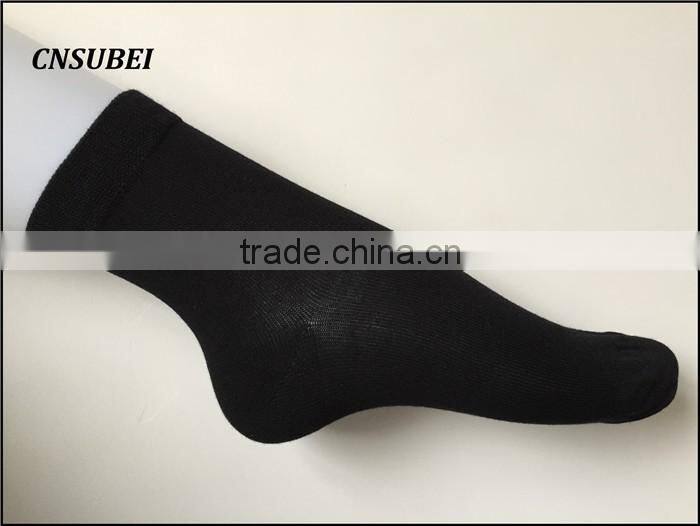 Custom wholesale ankle high black bamboo firber custom logo woman dress socks