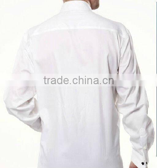 new men's brand designer white high quality wing collar tuxedo dress shirt
