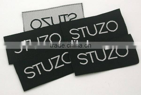 Customized garment shoe labels/woven labels/main label/embroidered tag straight cut WSC-001