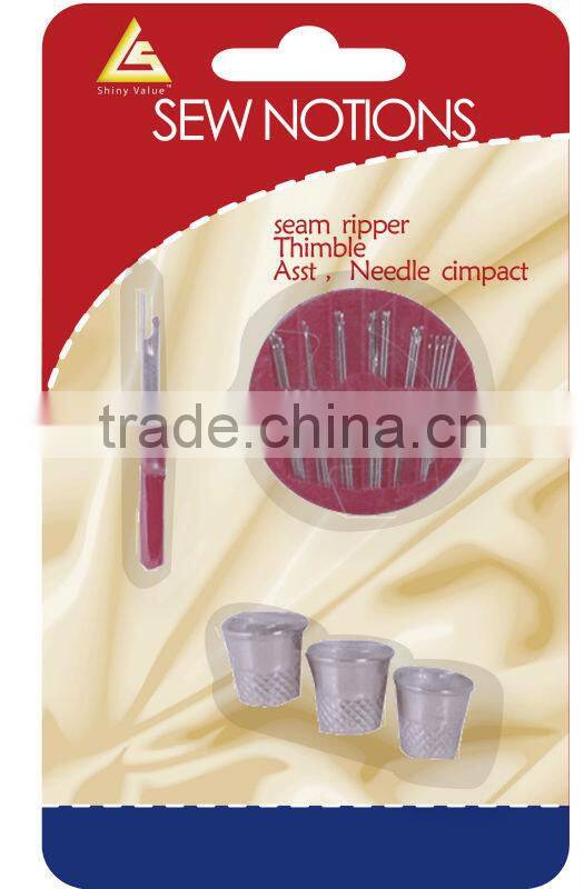 High Quality sewing needle kit needle box with threader and thimble