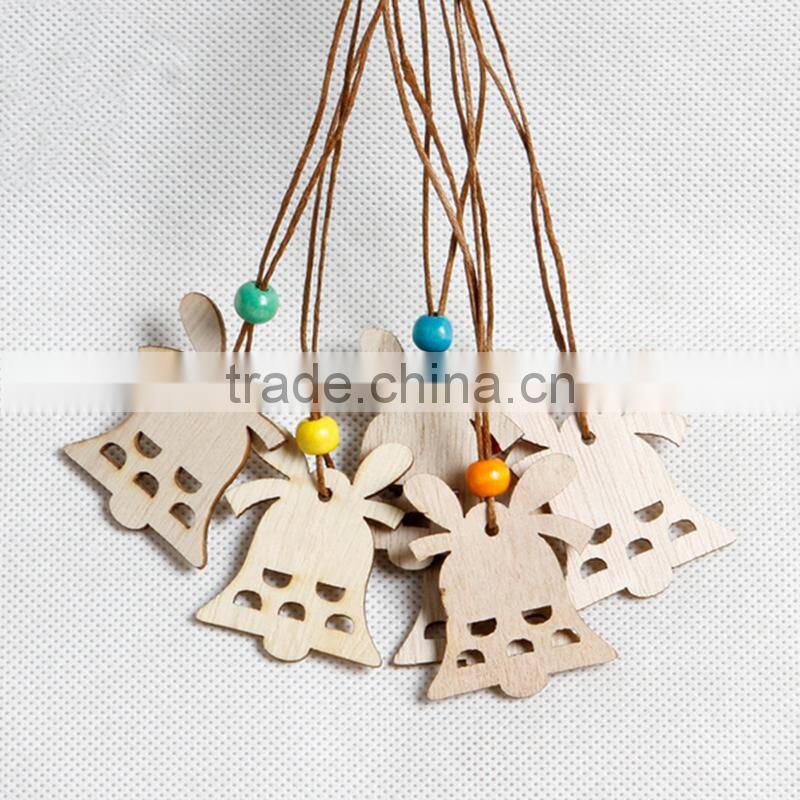 Wholesale Decoration Laser Cut Bell Pendant Wood Craft