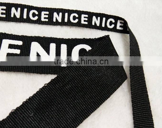hot sale custom letter printed ribbon lace 100% polyester ribbons for garments